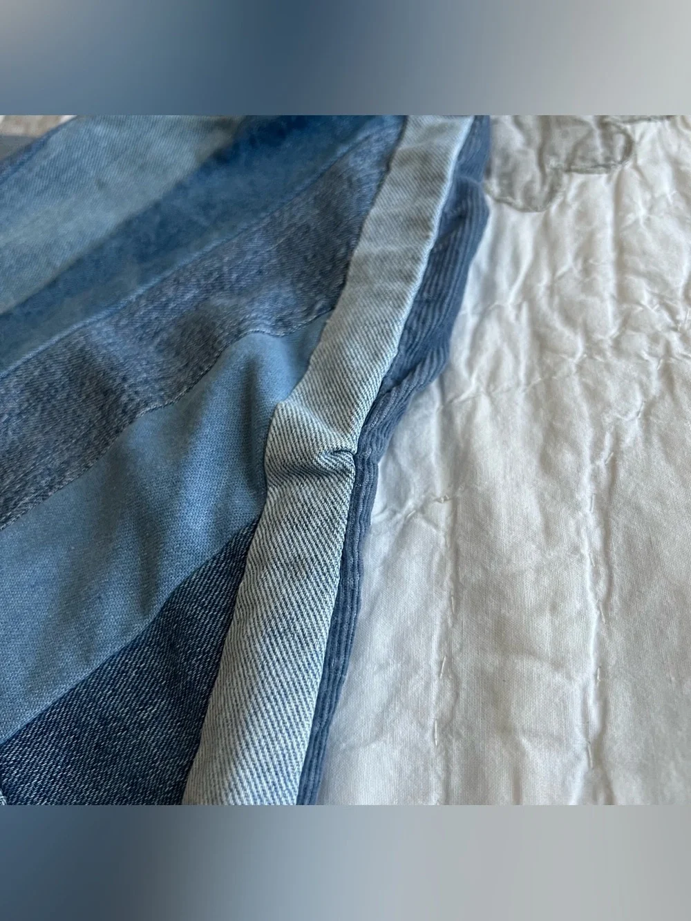 Handmade Chevron Up Cycled Denim Patchwork Throw Pillowcase From Jeans 24x24